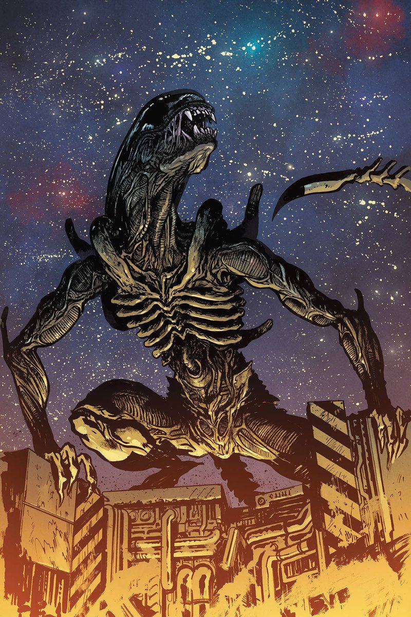 Alien_Theory's tweet image. Art by William Johnson (William Gibson’s Alien III issue #3 variant cover)
