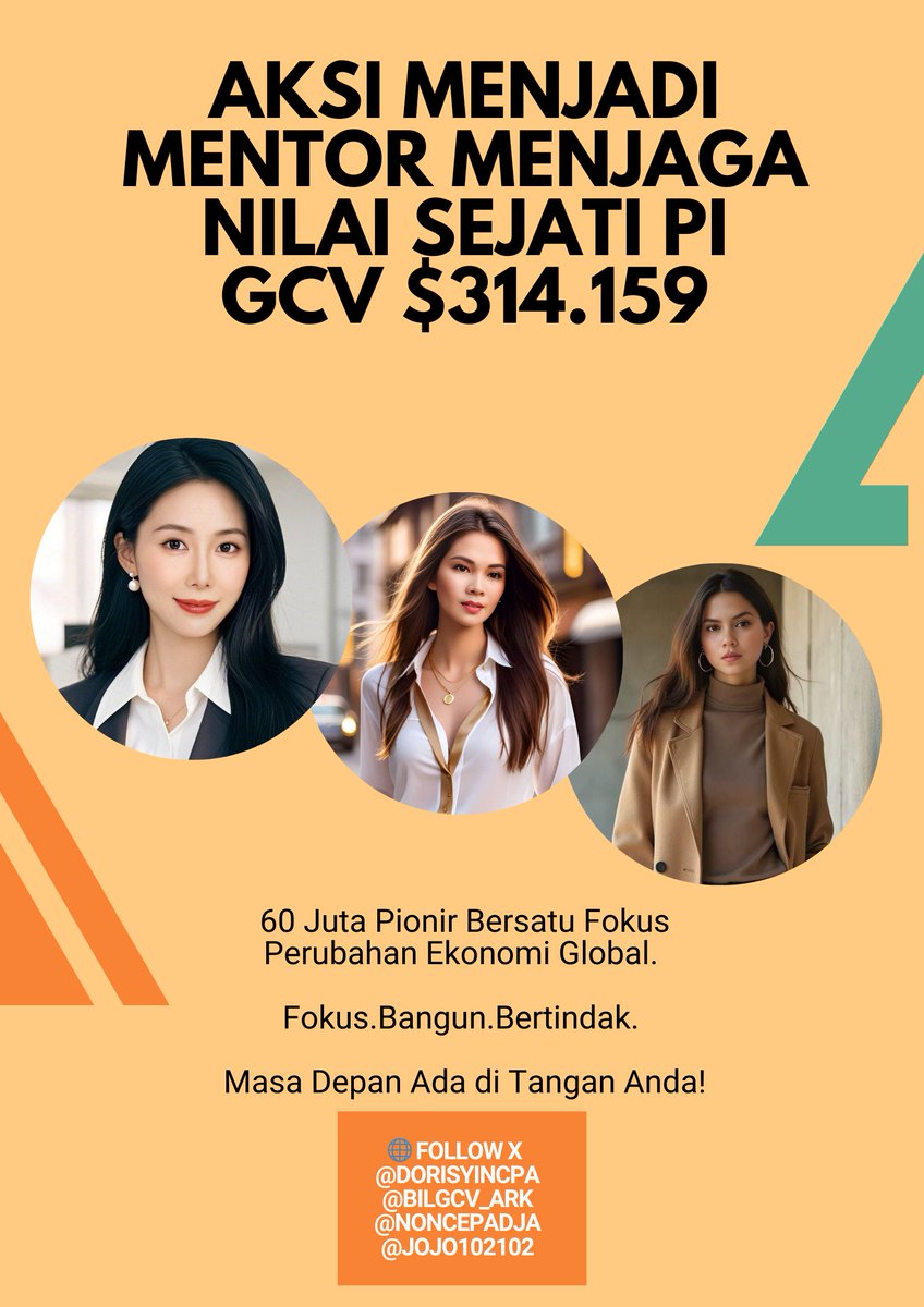 bilgcv_ark's tweet photo. 🌟 Kisah Inspirasi Mentor Mush’ab 

GCV itu bukan cuma proyek—buat Mush’ab, GCV adalah gaya hidup. Sisa waktunya, dia fokus banget: kesuksesan sejatinya = kesuksesan GCV &amp; Nilai Sejati Pi $314.159. 

Dengan sabar dan santai, 

Selengkapnya https://t.co/Fma756rs7N

@NoncePadja https://t.co/490gf3oXQz