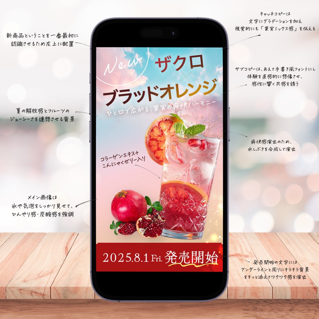 rei__webdesign's tweet image. ＼自主制作／　
▶️ジャンル:フルーツ飲料水
▶️使用ツール:Photoshop/Illustrator
▶️ターゲット:美意識が高い20代から30代

制作にあたり工夫ポイントもまとめてみました✨️
この架空の飲み物が本当にあったら飲みたいと思ってくれますか😊？
#webdesign #ウェブデザイン #webcoach　 
#webcoach卒業生