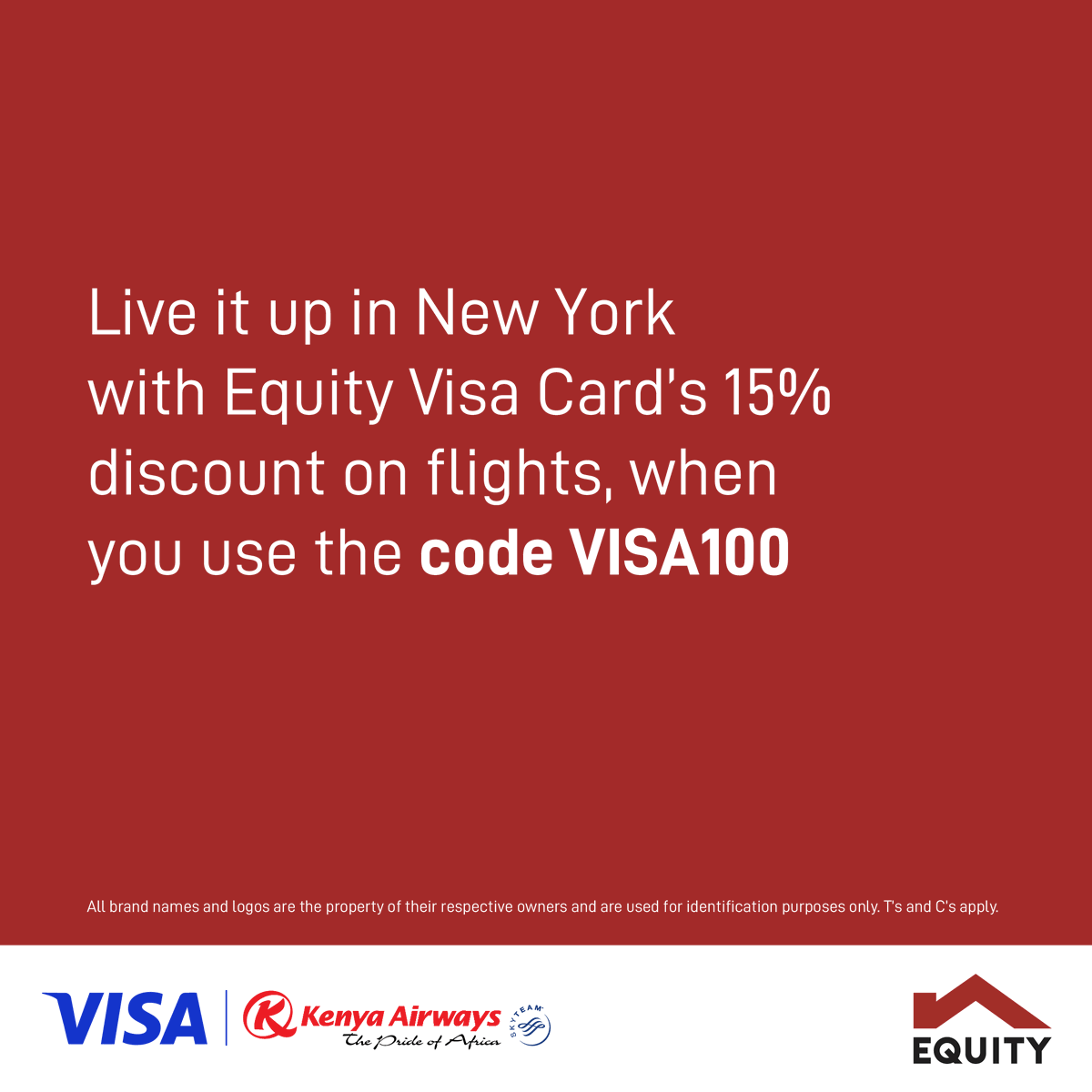KeEquityBank's tweet photo. Experience the heartbeat of New York City with 15% off flights using your Equity Visa Card.
Start your adventure now at https://t.co/TABgJWSrS4
Offer valid till 30 Sept 2025. Travel till 31 Jul 2026.
T&Cs apply.
#MakingIt #PayWithVisa https://t.co/AIgsDMiE7o
