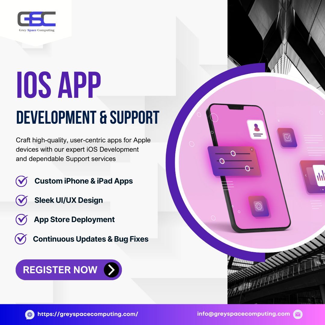 CGreyspace's tweet image. Deliver seamless experiences on Apple devices with expert iOS App Development and ongoing Support.
Learn More : greyspacecomputing.com/services/ios-m…
📱 Build elegant, high-performance apps for iOS users.
#iOSAppDevelopment #AppleApps #CustomiOSApps #TechSolutions