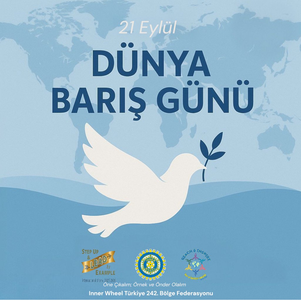 InnerWheelTR's tweet image. 21 Eylül Dünya Barış Günü 🕊
Bir çocuğun gülüşünde, bir annenin duasında, dostça uzanan bir elde...
İnsanlığın ortak dili olan barışı hakim kılmanın hepimizin sorumluluğu olduğunun bilinciyle, kadınların gücüyle umut olmaya, iyiliği çoğaltmaya, dostluğu yüceltmeye devam ediyoruz.