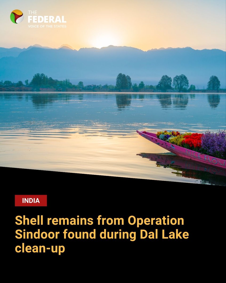 TheFederal_News's tweet photo. The LCMA found shell remains in Dal Lake months after Operation Sindoor and handed them to the police for examination. 

Read more: https://t.co/rEsSC2IW1x 

#LCMA #DalLake #OperationSindoor https://t.co/tSakV35MTk
