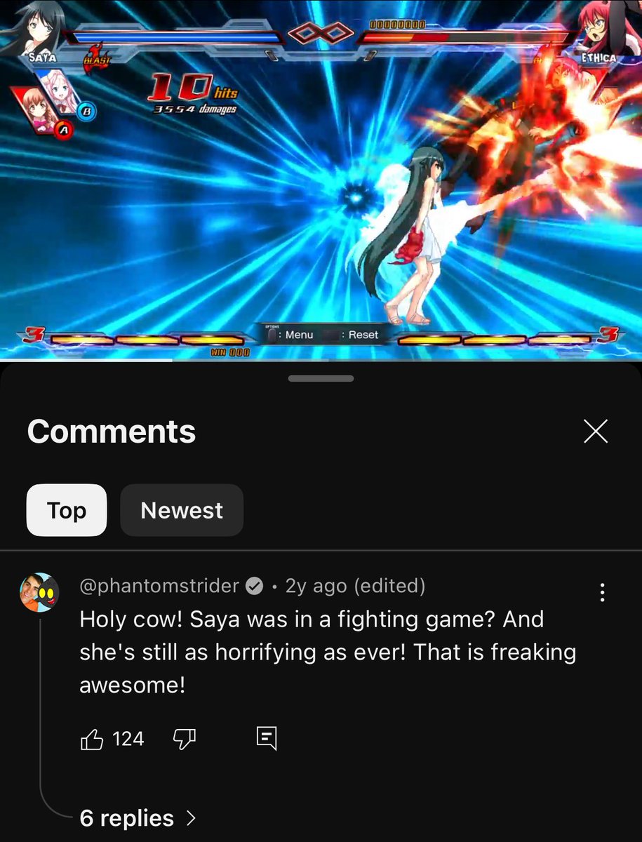 This is the last person I would expect to find in the comments of a Saya Nitroplus Blasterz video