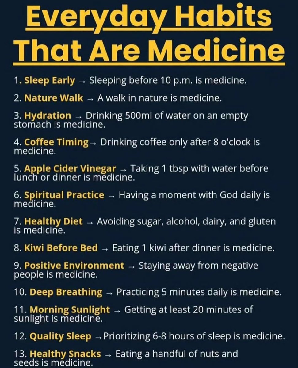 Everyday Habits That Are Medicine 💊