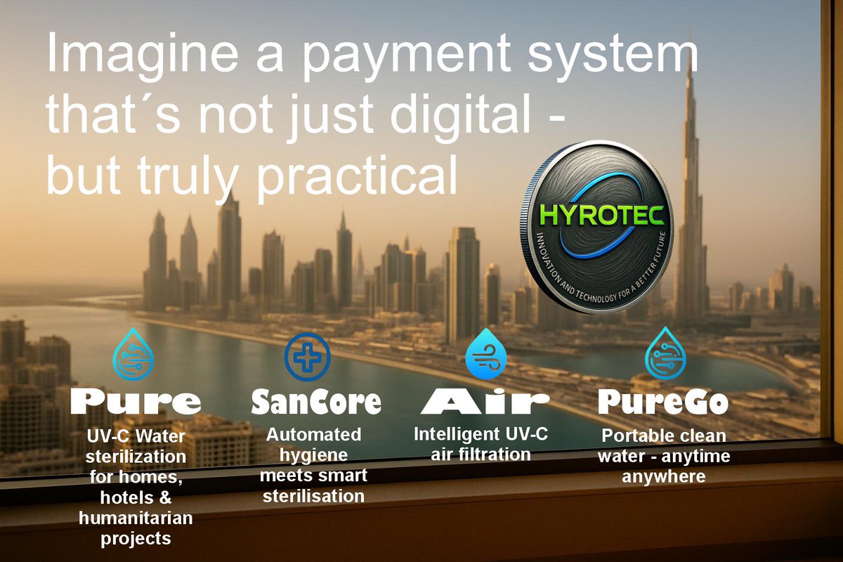 hyrotec's tweet photo. Kickstarter isn’t the end. Just one chapter.

Hyrotec Pure is only the beginning:
Clean water, clean air, smart hygiene &amp; borderless payments.

The future is not a toy.

#Hyrotec #CleanWater #HealthTech #Innovation https://t.co/oIf2hgBATN