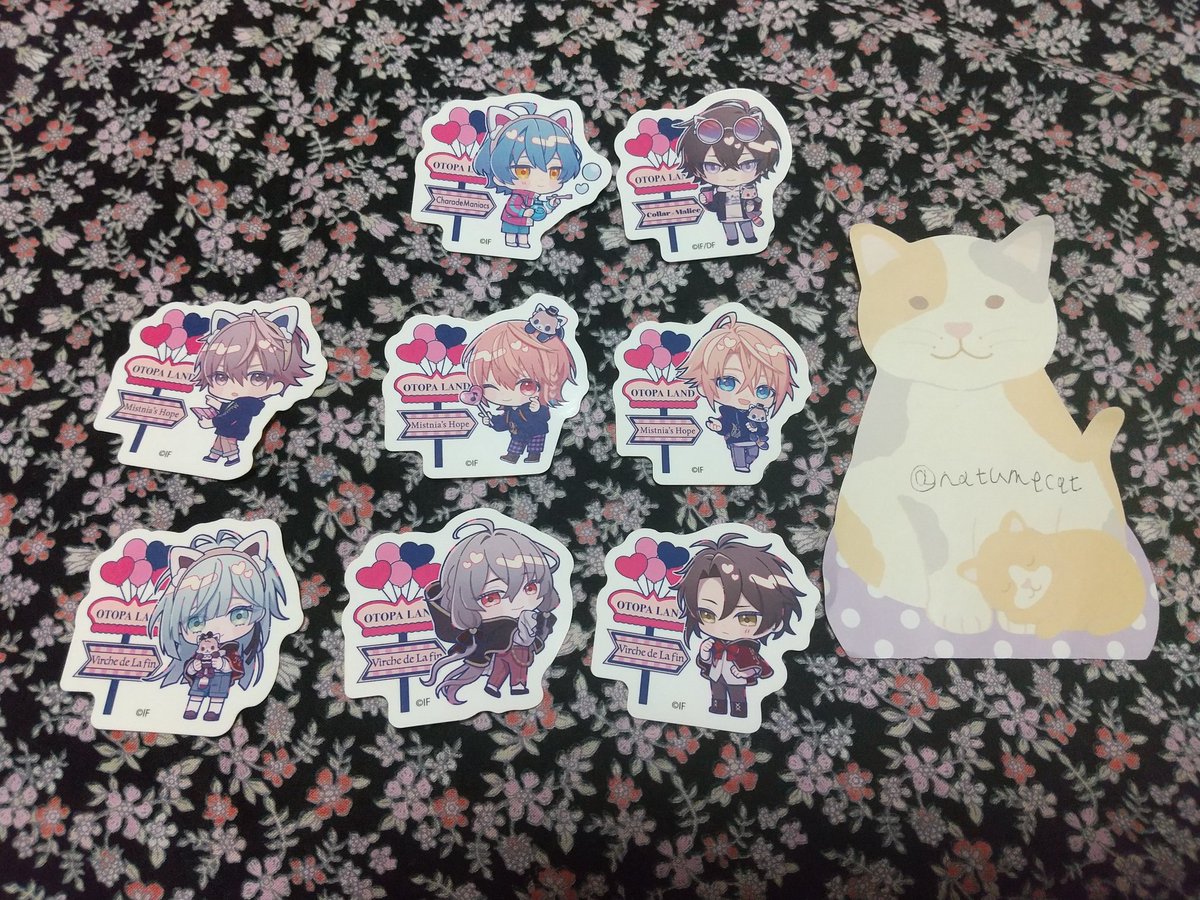 natumecat's tweet photo. 【交換、譲渡募集】 オトメイトパーティー 2025 ランダムステッカー オトパ

(譲)
★愛時
★アンクゥ
★タクミ
◯アドルフ
◯マティス
エドワード
ジョン
ライナス

(求) 白石 or 各定価+送料

★は1枚決まる迄交換優先→無印からも同数〜お迎え、○と無印は単体譲渡可能。 https://t.co/4ivdFKfUr2