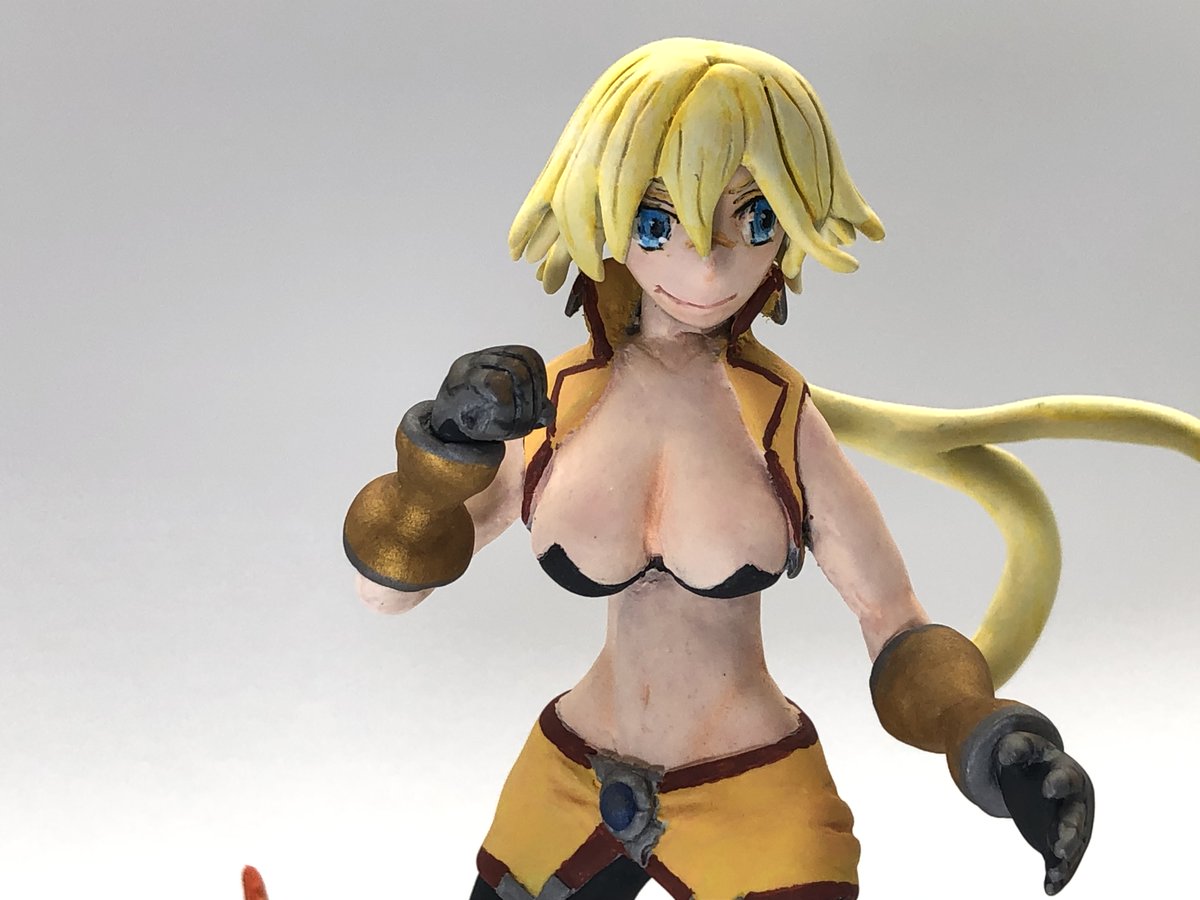 tyatarei6's tweet photo. アイギス12周年おめでとうございます！
主に石粉粘土でジーナのフィギュアを造りました。
第一覚醒の衣装ですが、好みで額あて？は無しにしています。

 #アイギス12周年アートコン　＃千年戦争アイギス https://t.co/rJOWQ555wW
