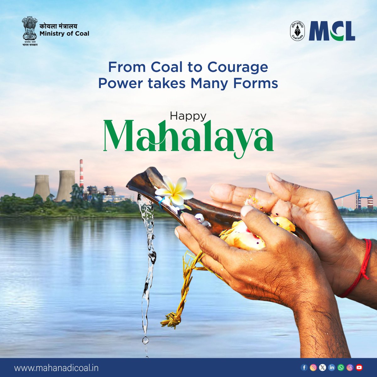 mahanadicoal's tweet image. On this Mahalaya, let’s honour the spirit of new beginnings and the power that drives us. Wishing you and your family a blessed Mahalaya!

#Mahalaya #NewBeginnings #BeyondCoal #MyMCL
@CoalMinistry @CoalIndiaHQ