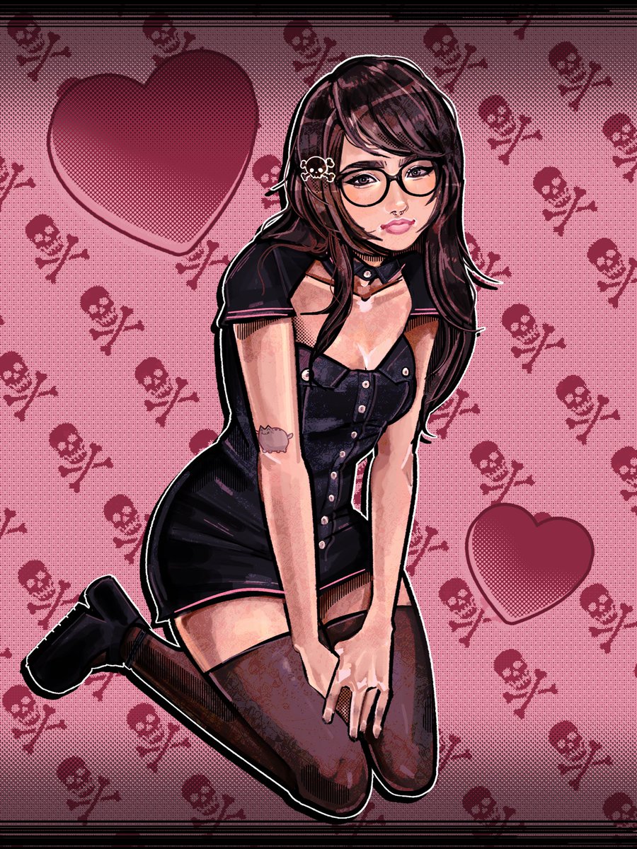 Radicalleafs's tweet photo. Commission piece! 🩷☠️

#artcommissions #art #artmoots #smallartist https://t.co/1SWRS0Bf6K