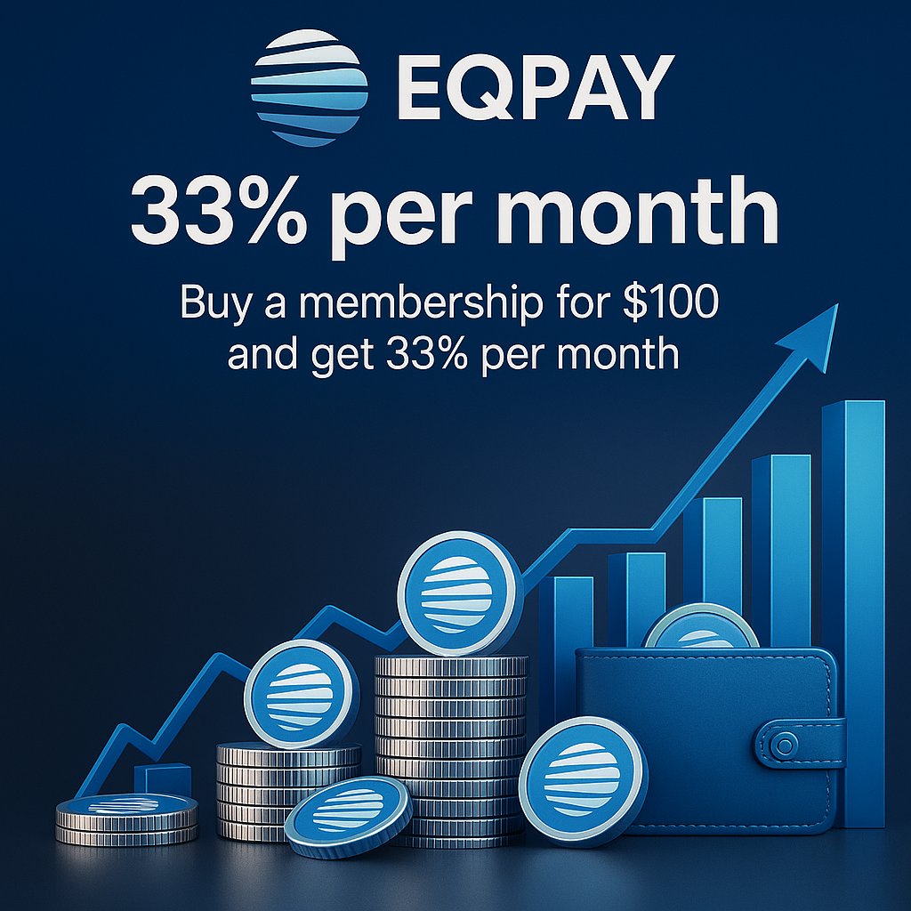 spichsol's tweet photo. 🔥 #Earn 20%+ monthly with $EQPAY Membership!
Buy a membership and unlock passive income:
🔹 20%+ monthly profit
🔹 10% commission from referrals
🔹 Staking, mining, and more in one wallet
🎁https://t.co/VxZrCevS9s
$BTC $ETH $BNB $XRP $DOGE $PENGU $SOL  $BONK #USELESS #Crypto https://t.co/gj72wQFlaj