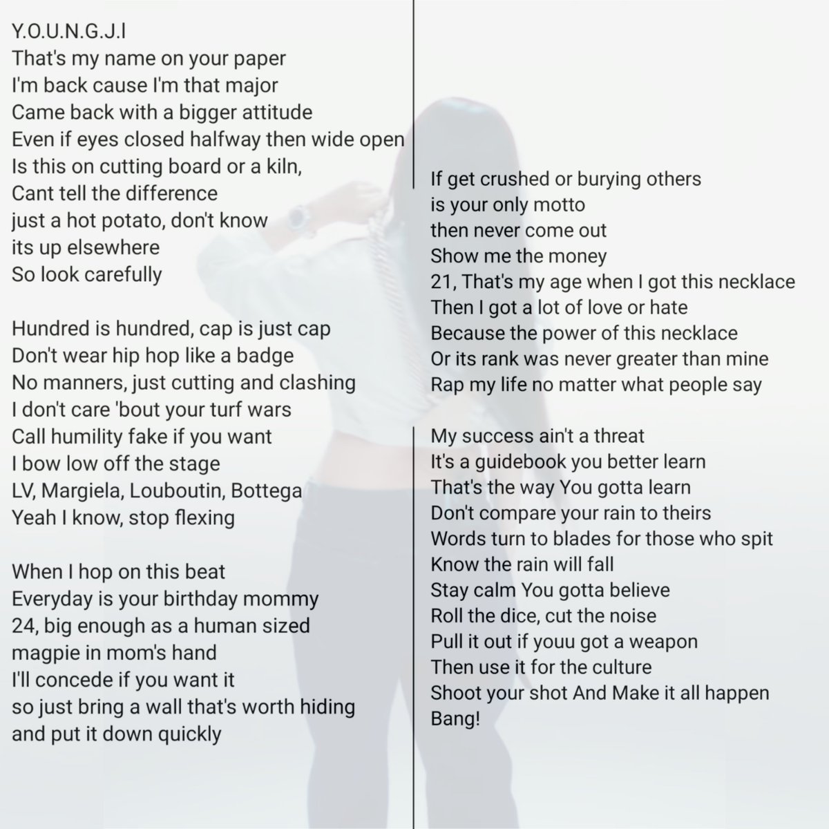 The lyrics Lee Youngji winner cypher smtm