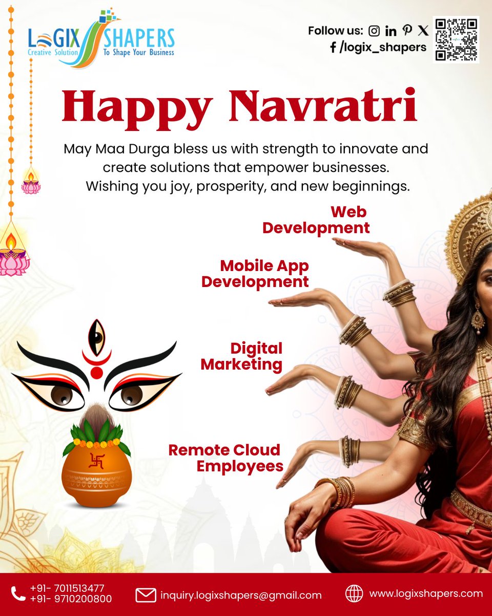 logix_shapers's tweet image. Wishing you a vibrant and joyful Navratri!
May these nine nights fill your life with energy, devotion, and divine blessings.

Visit: logixshapers.com

#LogixShapers  #navratrispecial #FestivalVibes #JoyfulMoments  #MaaDurga  #HappyNavratri #MaaDurgaBlessings