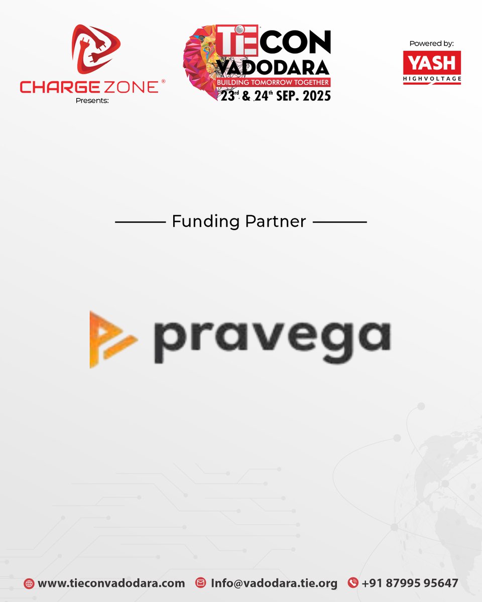 tievadodara's tweet image. We're excited to welcome Pravega Ventures as a Funding Partner for #TiEConVadodara2025! 🚀 Their collaboration provides startups with the capital and guidance they need to succeed. 

Join us on Sept 23rd &amp;amp; 24th!

#PravegaVC #FundingPartner #TiEVadodara