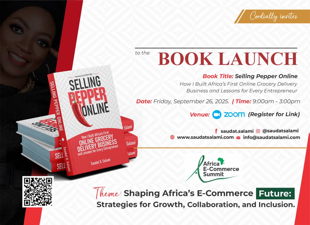 Who would have thought you could buy pepper online in Nigeria?

Well Saudat Salami did. She pioneered fresh produce ecommerce in Nigeria and grey it into EasyShop EasyCook. A platform she built into a half billion company.

Then she decided to document her learnings, so others