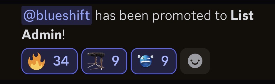 dude its only been 2 days since i became a list admin and i feel like ive made more of a change in aredl in this short time than i have in the prior 7 months leading up to it. there are very few things i love more than my job