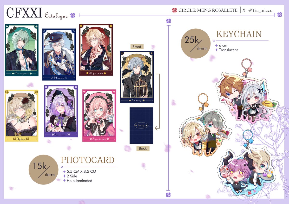 Tia_miccu's tweet photo. 🌸[PRE-ORDER &amp; GIVEAWAY CFXXI]🌷

✨ HSR, Genshin 
🗓️ 21 September- 1 oktober 2025 
🍀 Circle: Meng Rosalette
🛒 Mail &amp; Pick up order
🔗forms: https://t.co/I7KTxSaE6n

GA rules:♥️&amp;🔁&amp; reply with 1-3 items you want || for 1 winners
#CF21  #comifuro21  #cf21catalogue #cf21catalog https://t.co/Qd7oeHJcY2