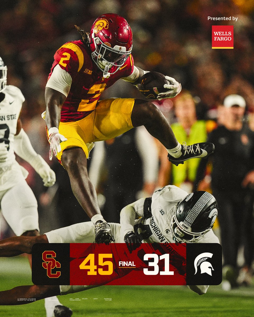 TROJANS &gt; SPARTANS

#FightOn | <a href="/WellsFargo/">Wells Fargo</a>