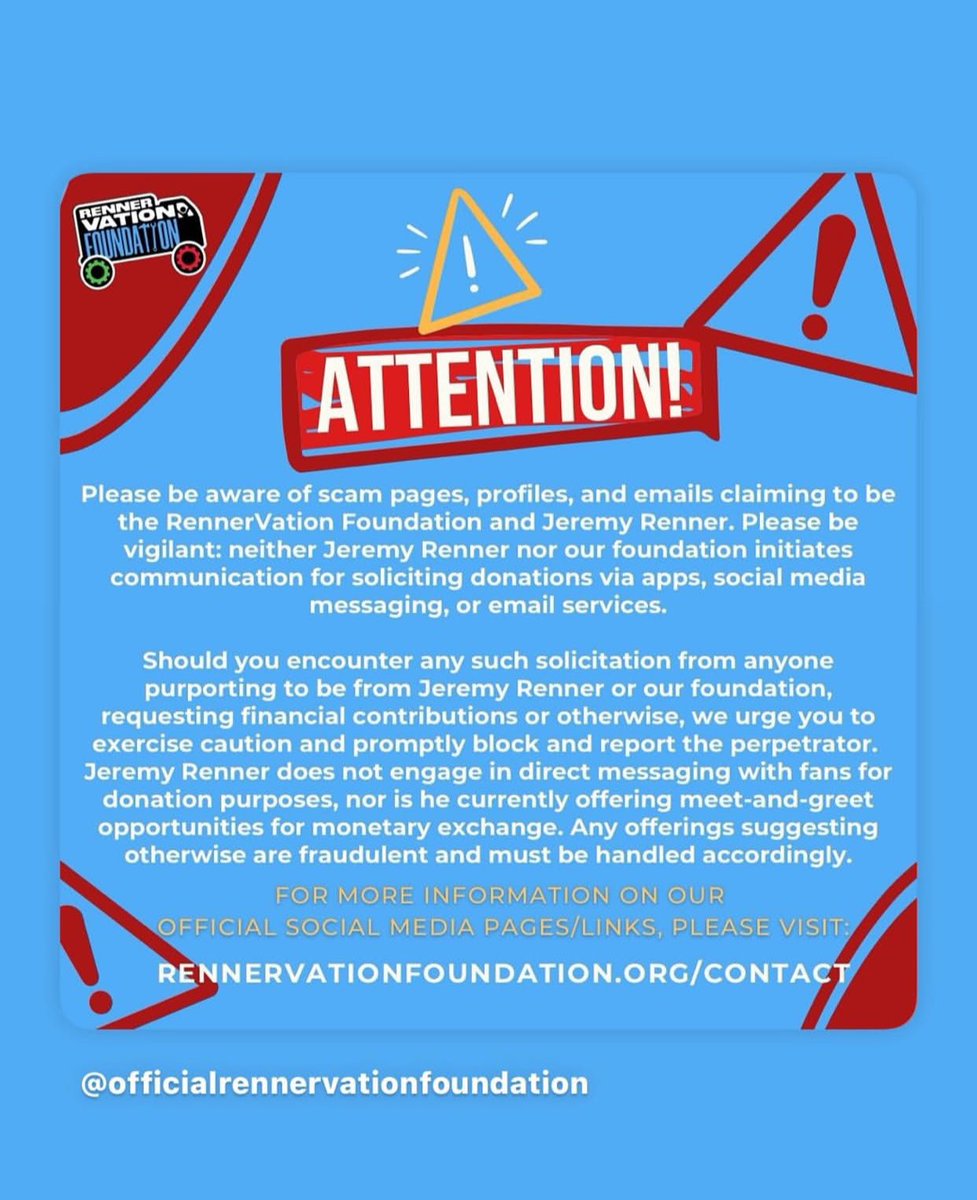 There are over 2500 fake accounts actively scamming people for money and other ill intent. Just a reminder to be very careful and diligent with the Internet and social media. We are working hard to lessen criminal activity .... We wish you a wonderful day and stay safe !!!🙏🙏🙏