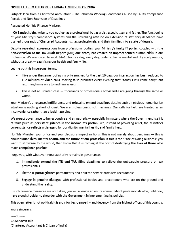 SANDESHJAI78264's tweet image. @IncomeTaxIndia
@FinMinIndia
@nsitharaman
@nsitharamanoffc
@PMOIndia
@casansaar
#Extend_TAR_DueDate #TaxAuditExtension #TaxAudit #DueDateExtension #taxauditdateextension