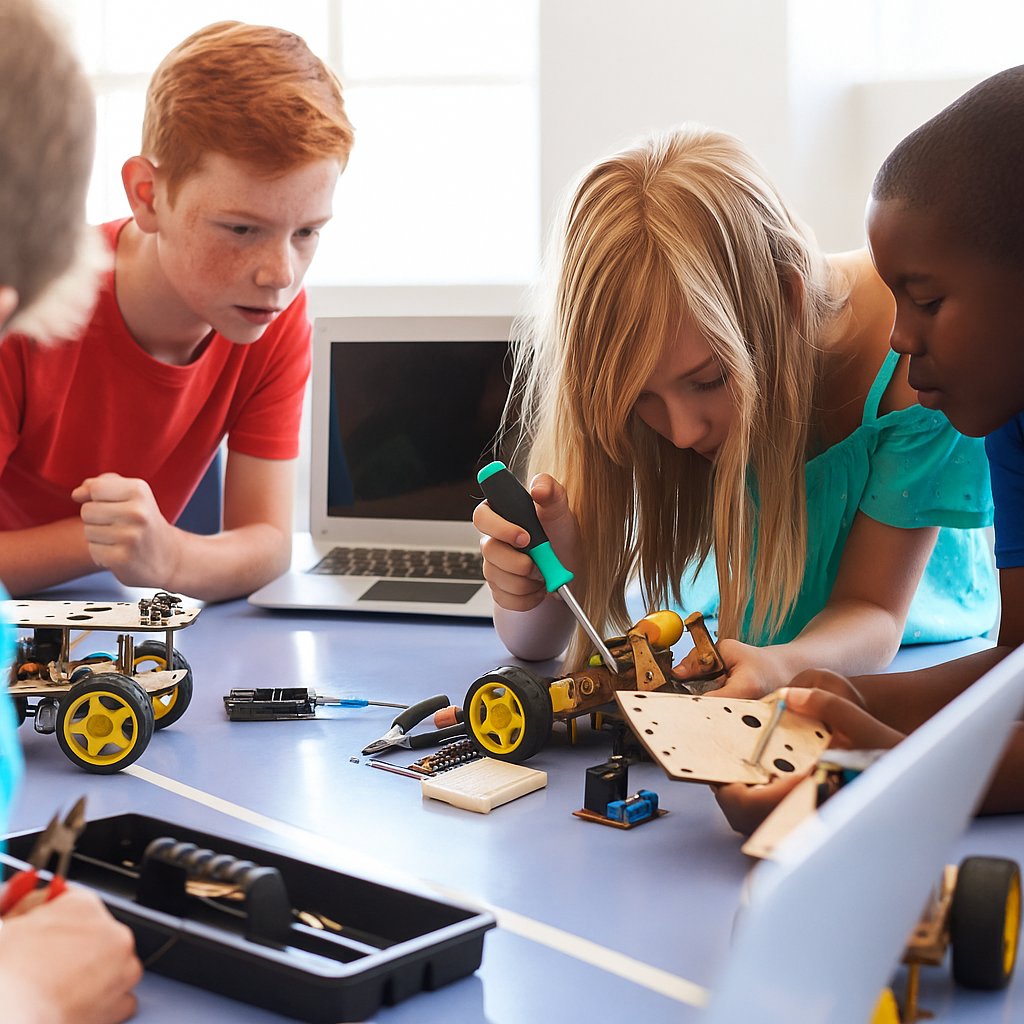 yoomeyoofactory's tweet image. At AMS Bronx, three students started an after-school robotics &amp;amp; engineering club for freshmen and sophomores. Participation rose, interest in robotics doubled (40% → 90%), and they built sustainability with peer leadership, lesson archives &amp;amp; faculty support.
.
.
.
#STEMEquity
