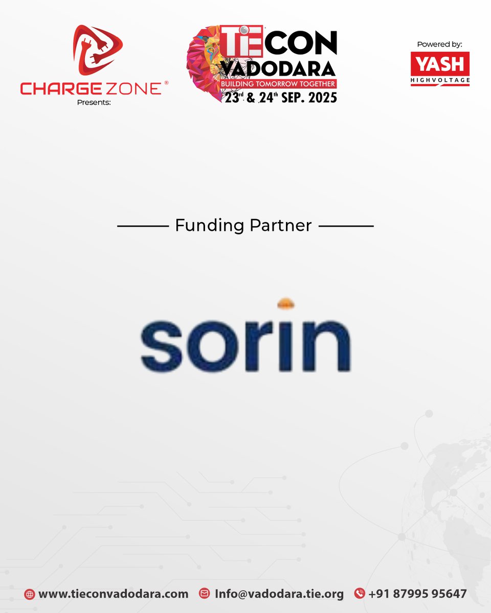 tievadodara's tweet image. We are proud to welcome Sorin Investments as a Funding Partner for #TiEConVadodara2025! 🤝 Their presence adds immense value by providing crucial funding and strategic guidance. 

Join us on Sept 23rd &amp;amp; 24th!

#SorinInvestments #FundingPartner #TiEVadodara
