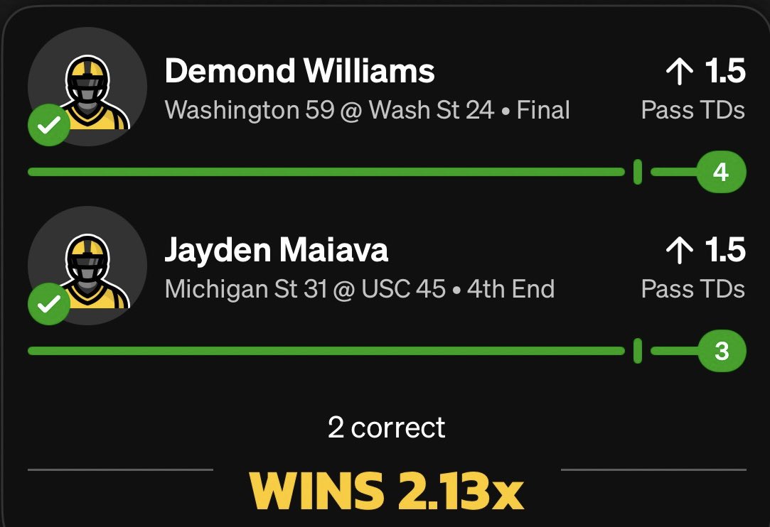 CM3locks's tweet photo. Underdog 2 man!🎯

#CFB #UnderdogFantasy #Gambling𝕏 https://t.co/PKCZPMX3uB