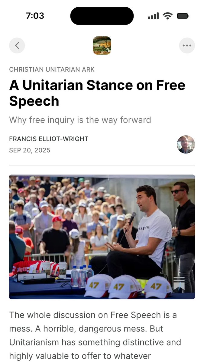 sonofbiddle's tweet image. Unitarianism is not where it should be on free speech.
open.substack.com/pub/christianu…