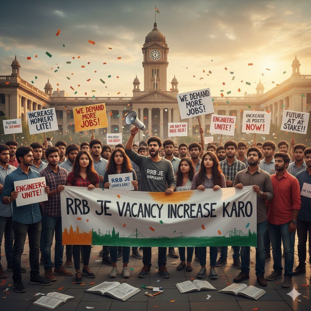 ashishtwari1997's tweet photo. #RRBJE_VACANCY_INCREASE
RRB JE 2025 में 2570 Vacancies का Notice आया है जबकी Govt Data के अनुसार 18500 JE &amp; SSE की Posts Vacant है
हम Vacancies बढ़ाने की मांग करते हैं। https://t.co/eyjuAXBw1g