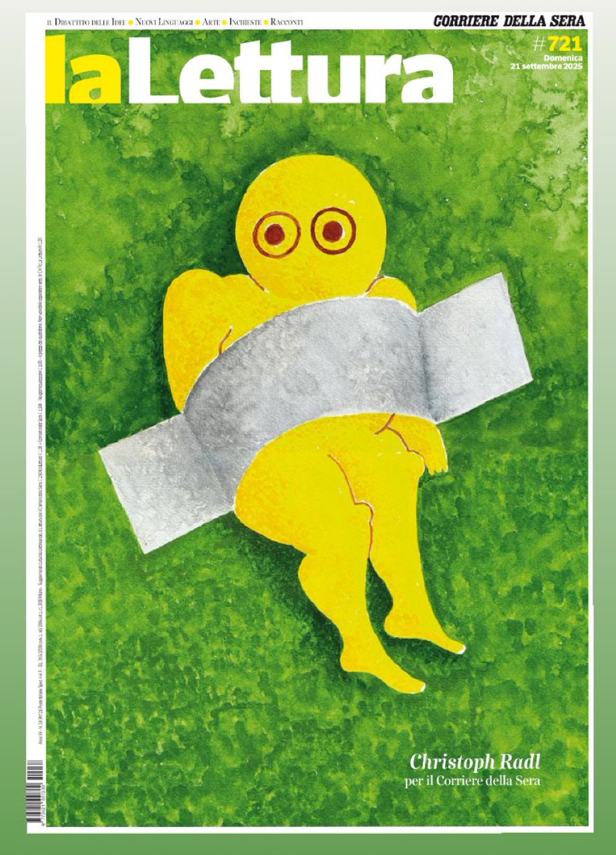 Essere su <a href="/La_Lettura/">la_lettura</a> 

Il nuovo numero de «la Lettura» è nell’App e in edicola con il <a href="/Corriere/">Corriere della Sera</a> 

#danbrown #alessandrobaricco #stefanobollani #musica #conclave #massimocarlotto #sanfrancesco #aldocazzullo 

La copertina de @la_lettura è firmata da #ChristophRadl