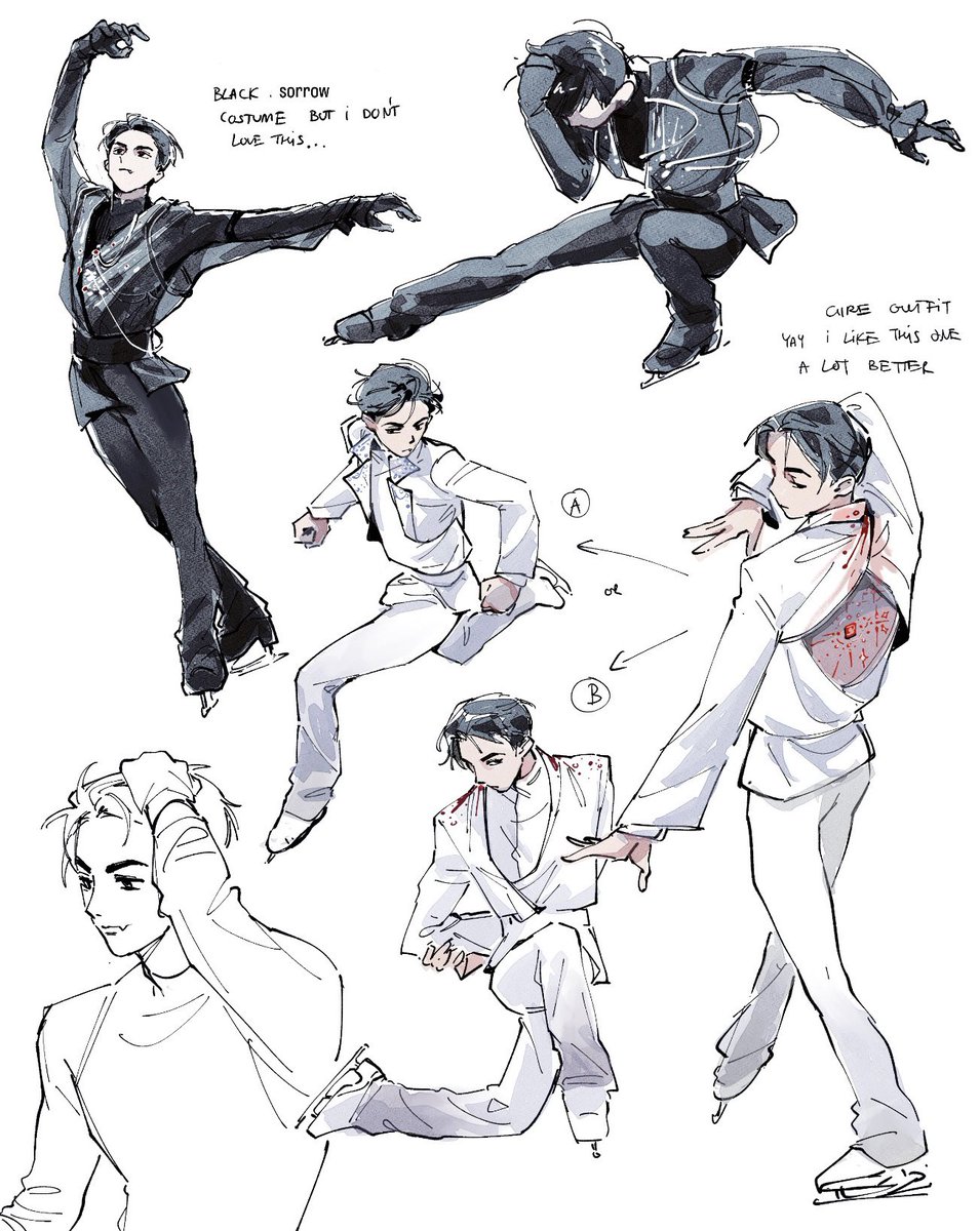 ivan fs costumes efforts… had a tough time balancing between his need to cover everything up + not just putting him in junhwan’s jamea bond costume