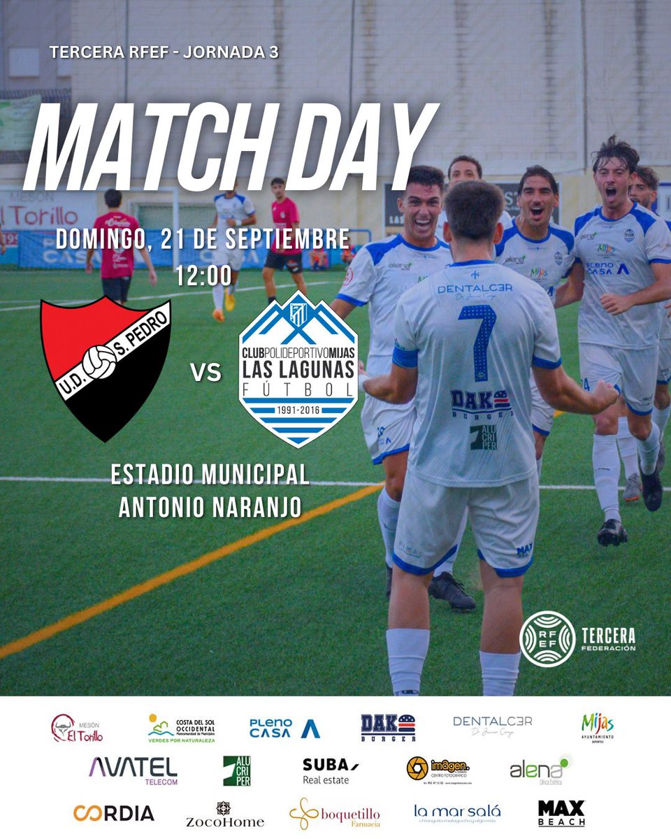 🔥 𝐇𝐎𝐘 𝐉𝐔𝐆𝐀𝐌𝐎𝐒 🔥

🏆 Jornada 3 - 3ª RFEF
🆚 U.D. San Pedro
🕢 12:00h
🏟️ Estadio Municipal Antonio Naranjo

#JuntosCrecemos #VamosLagunas 🤍💙