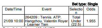 XgFixed's tweet photo. #xgfixedroi 25088-002 tennis  
#kcr 250 (kelly criterion Roi) https://t.co/DumiAUDBCr