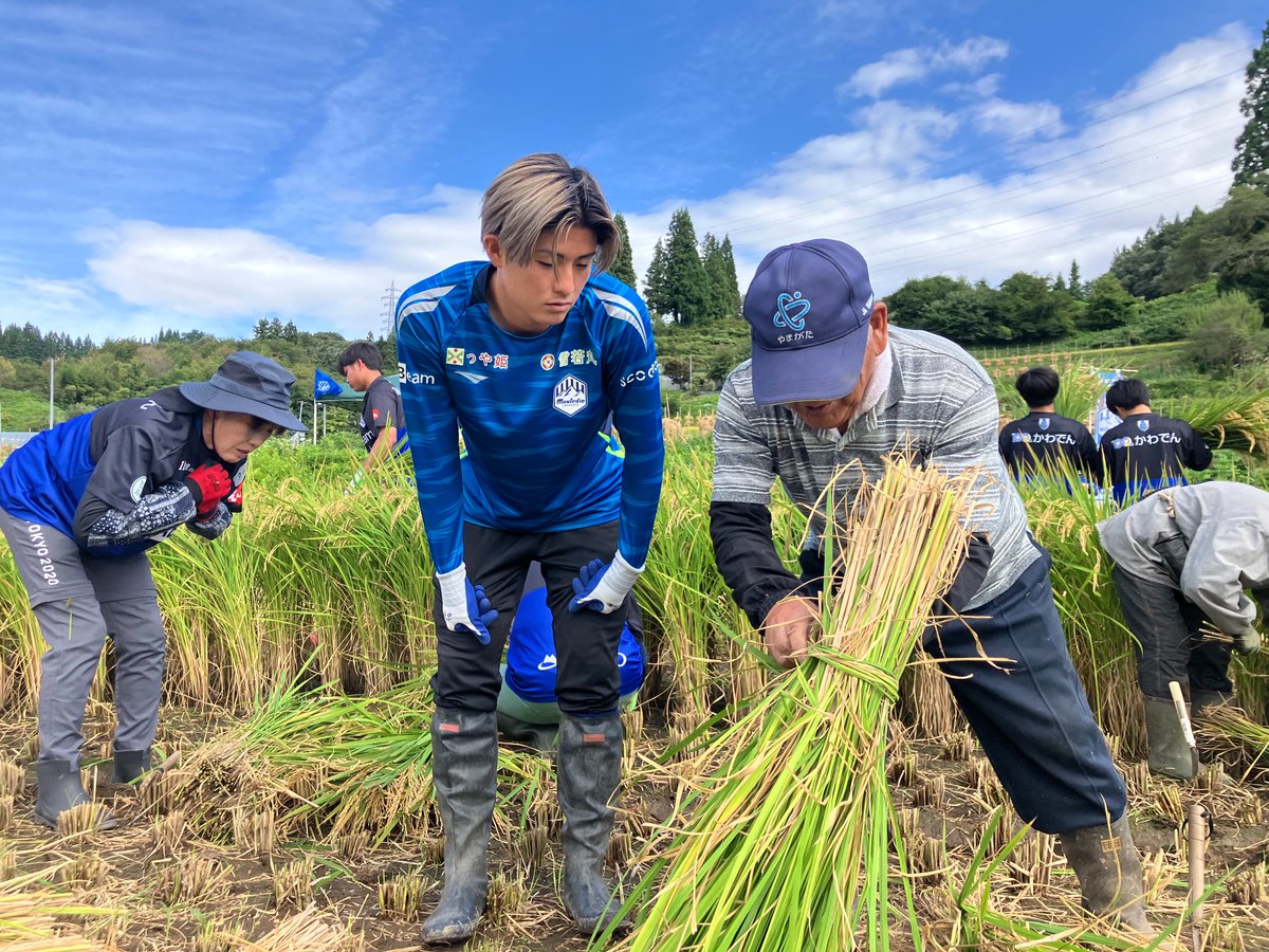 本日、モンテディオ山形の #田中渉 選手 と #岡﨑建哉 クラブ
