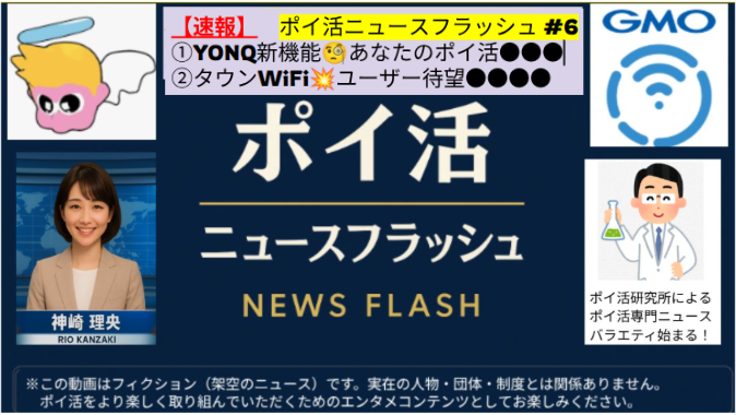 【今晩20:30公開】ポイ活ニュースフラッシュ
今回は『YONQ』『タウンWiFi』最新情報を特集！
既に始めている人もまだの人も見てね
ポイ活研究所と連携しニュース番組形式でポイ活情報をお届け
公開迄はポイ活研究所過去動画見放題、すぐ見れるよう登録してね
youtube.com/channel/UCHC84…
仮サムネ先行公開