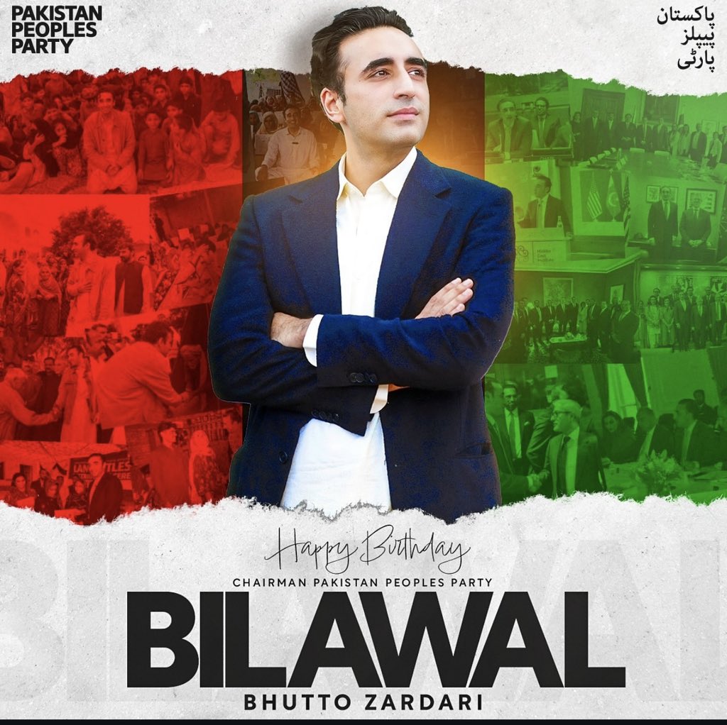 Happy Birthday, <a href="/BBhuttoZardari/">Bilawal Bhutto Zardari</a>!🎂

Wishing you a very happy birthday and a year filled with good health, success and continued dedication to the values of democracy, progress, and public service. 

May your leadership inspire a brighter and more inclusive future for all.