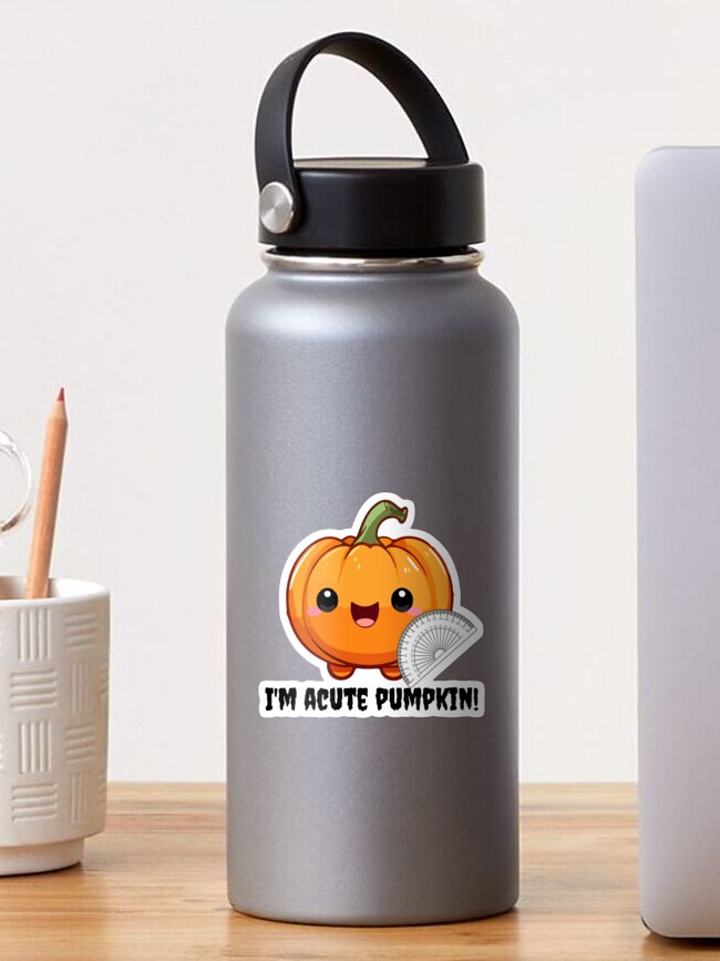 ClickateeStore's tweet image. Add some charm to your laptop, water bottle, or notebook with our &quot;I&apos;m Acute Pumpkin&quot; sticker! This pun-tastic design is perfect for students, teachers, or anyone who finds acute angles absolutely a-peeling! 
redbubble.com/i/sticker/Cute…
 #mathsmode #Halloween #pumpkin #Teachersof𝕏