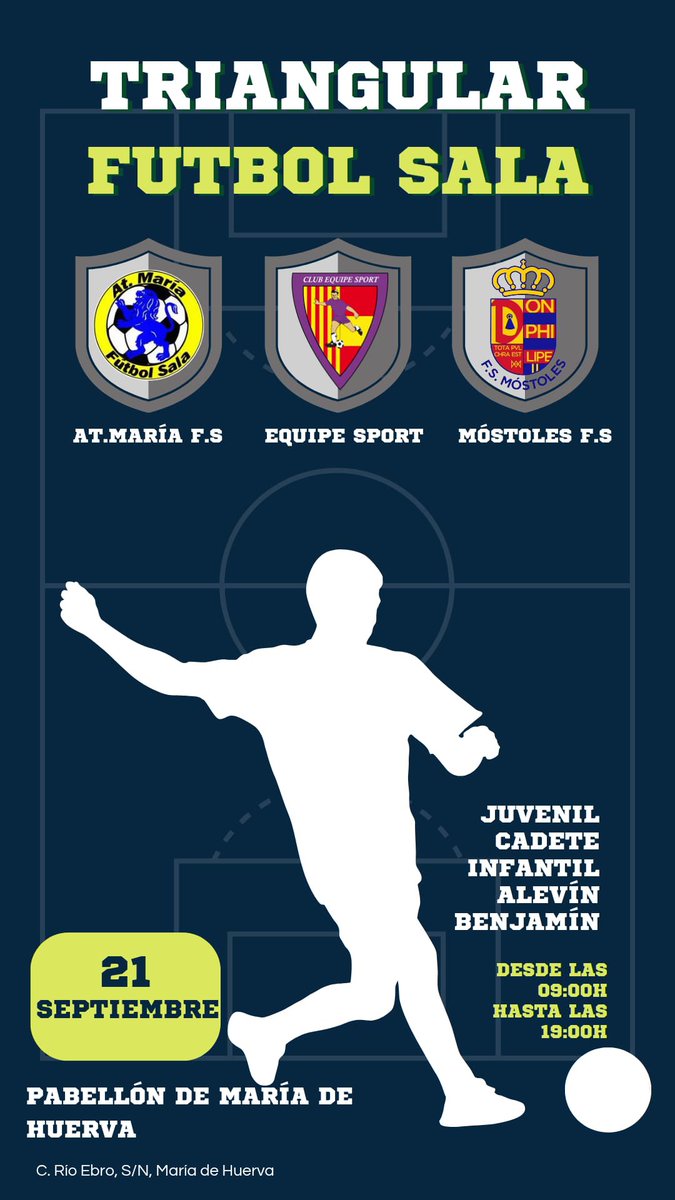 1mostolesfs's tweet image. 💙CANTERA💙
Triangular en María de Huerva (Zaragoza) para nuestros Benjamín, Alevín y Cadete ante el At. María FS y el @equipesport_fs 
#canteraazul