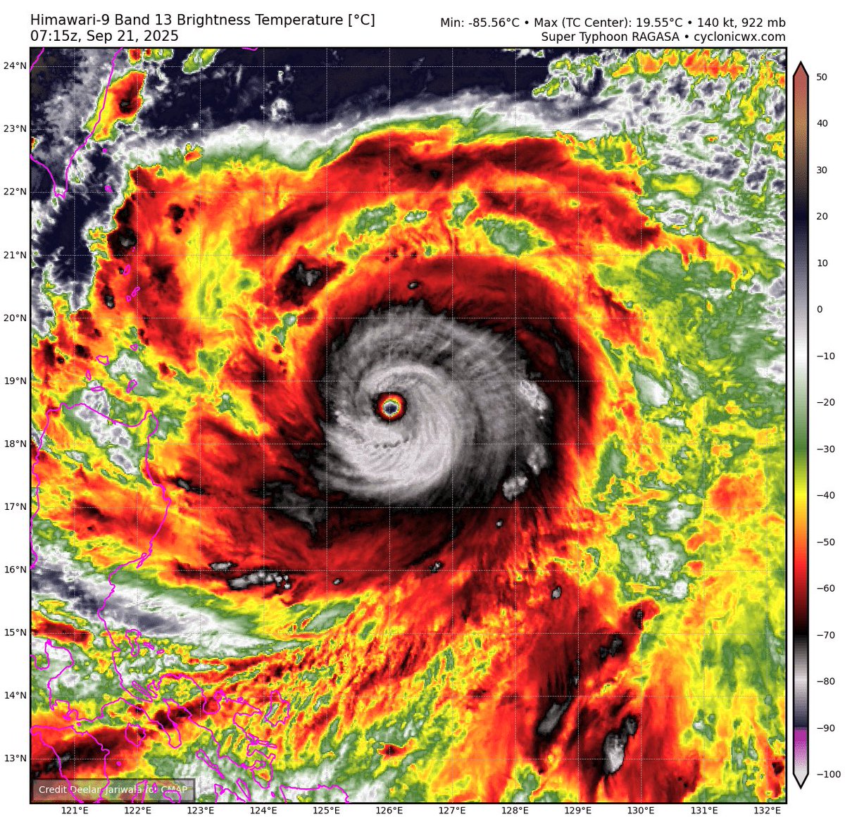 WeatherProf's tweet photo. Two monsters. Both on the other side of the World. 
Left: Super Typhoon #Ragasa in the West Pacific with 160 mph winds. 
Right: Typhoon #Neoguri in the West Pacific winds 145 mph. 
While the Atlantic tries to find its legs, the West Pacific is lit up! https://t.co/C1BuG0m4Nq