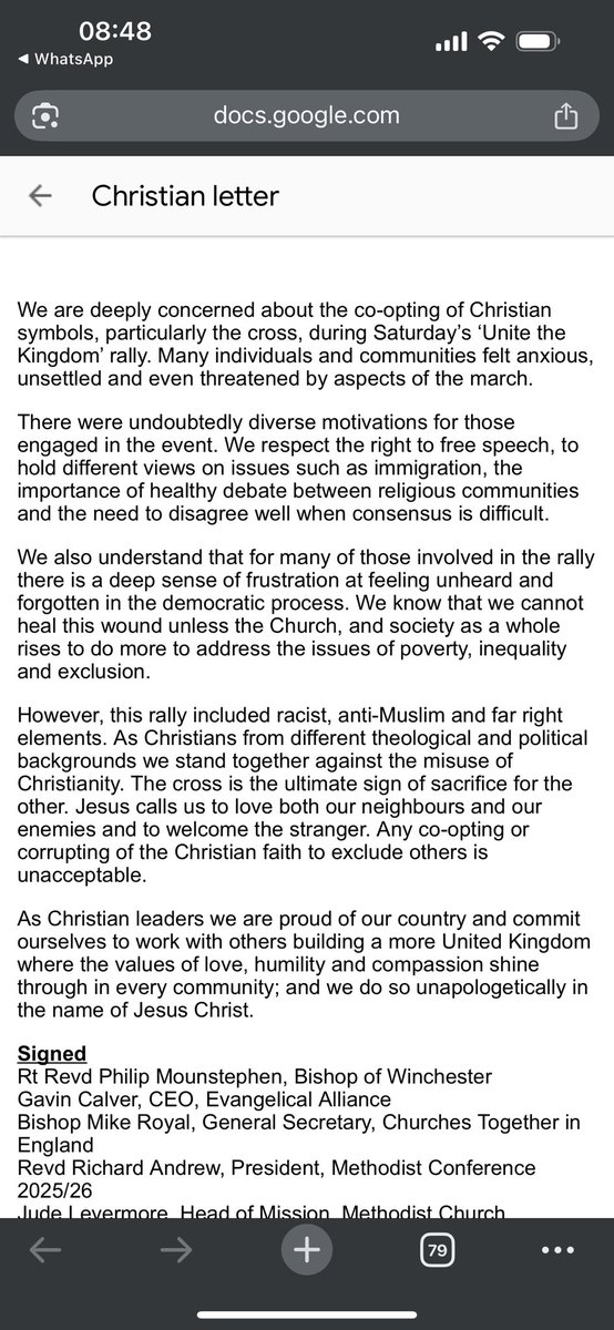 Whenever Christianity is co-opted to support violence, misogyny or racism it loses its very soul. Here’s the letter I &amp; a group of friends wrote over the last few days, was signed by senior church leaders across denominations &amp; published by The Sunday Times &amp; Sunday Mirror today.