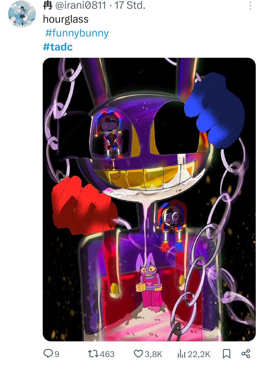 Sam6661666's tweet photo. $tadc #tadc #thedigitalcircus #funnybunny #digitalcircushow #axaxa #victor #digitalcircusedit #dahoodgirl #digitalcircus #jooa #zooble #dahood #maya

Mindshare is crazy
One account has 200 followers and the other 900 folloers 🤯🤯 
An Experiment now with the hashtags https://t.co/kCRe3rD6Zc