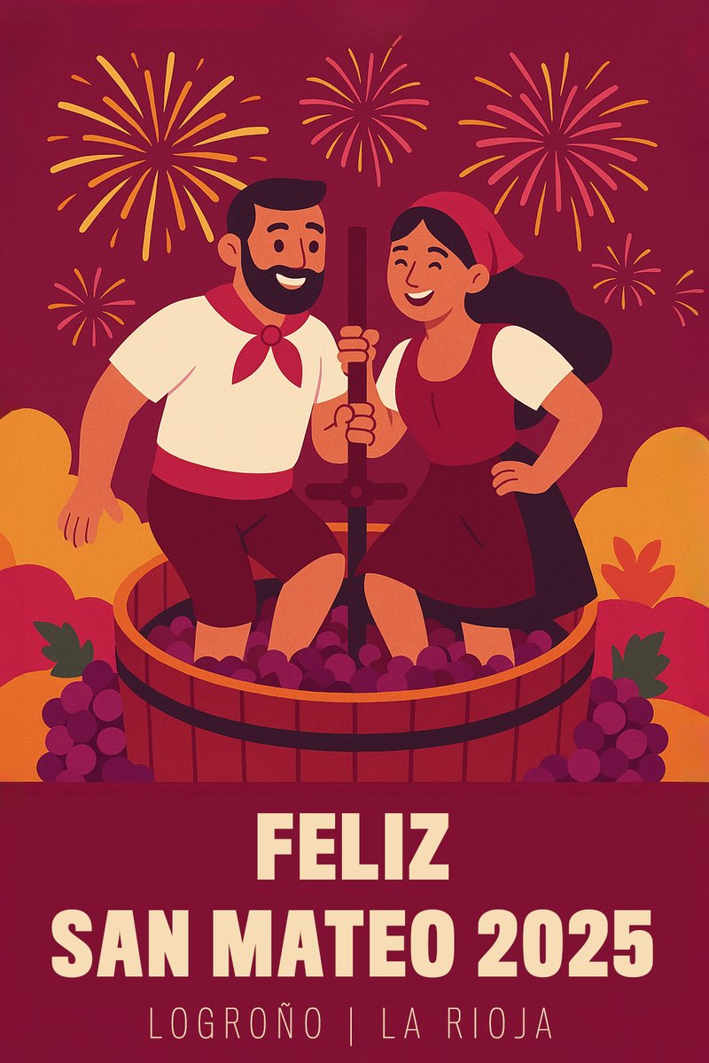 Estos días, Logroño rebosa alegría, uvas y vino por cada rincón. 🍇

Desde nuestras bodegas, brindamos por unas fiestas de San Mateo llenas de sabor, tradición y buenos recuerdos.

¡Salud a todos los logroñeses! 🍷

#SanMateo2025 #SanMateo #Logroño #FiestasDeLaVendimia