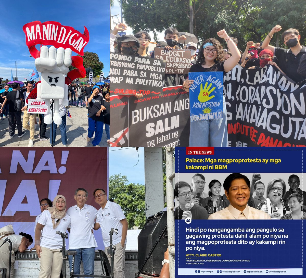 altGenie's tweet photo. Manufactured protests won't get anywhere. Look at Nepal, Indonesia – all organic. People just came out fuming. No groups with ulterior motives, no political colors banning others from joining. Above all: NO SACRED COWS.

But these? They won't call for Marcos to resign. Nugagawen? https://t.co/8mtwC4f4uE