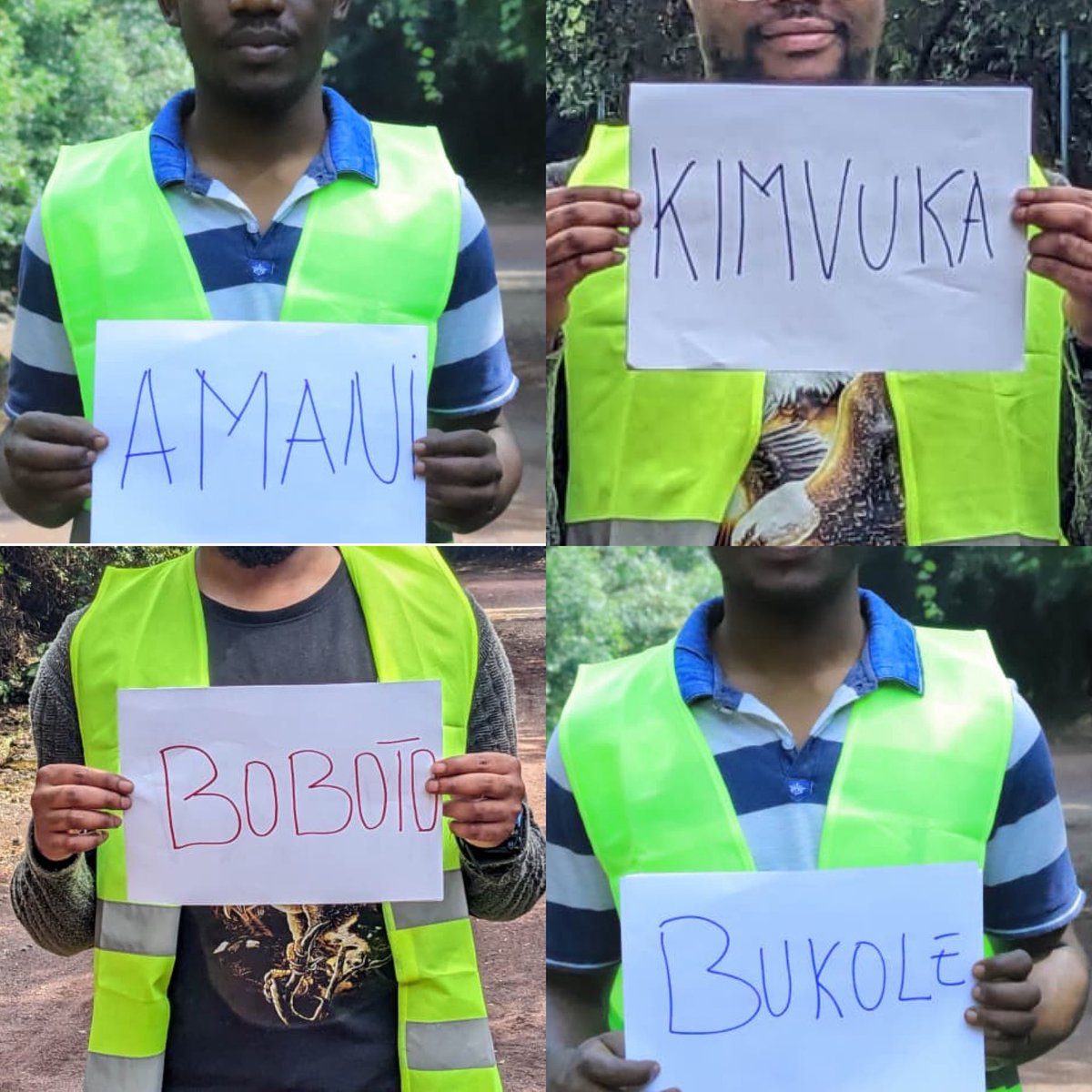 equigreen's tweet image. Amani
Kimvuka 
Boboto 
Bukole 

Par ces mots, Equigreen lance un message aux parties prenantes au processus de paix, tout cela doit cesser!
Nous voulons la paix et non la guerre!

Stop 🛑 guerre! Tu as fait assez de mal !

#InternationalDayOfPeace #RDC #Goma #equigreenforpeace