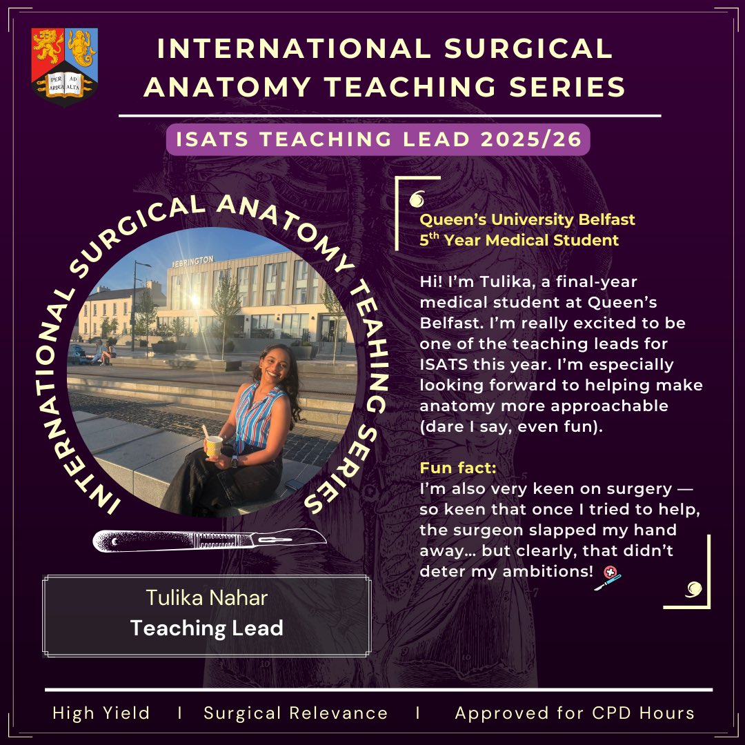 📚Meet our Teaching Leads:
Dr Adnan Bakir, Dr Ananya Nair, Farah Ahmed, Dr John Ong, Tirth Shah, and Tulika Nahar will be delivering high-impact, student-focused teaching throughout the series.