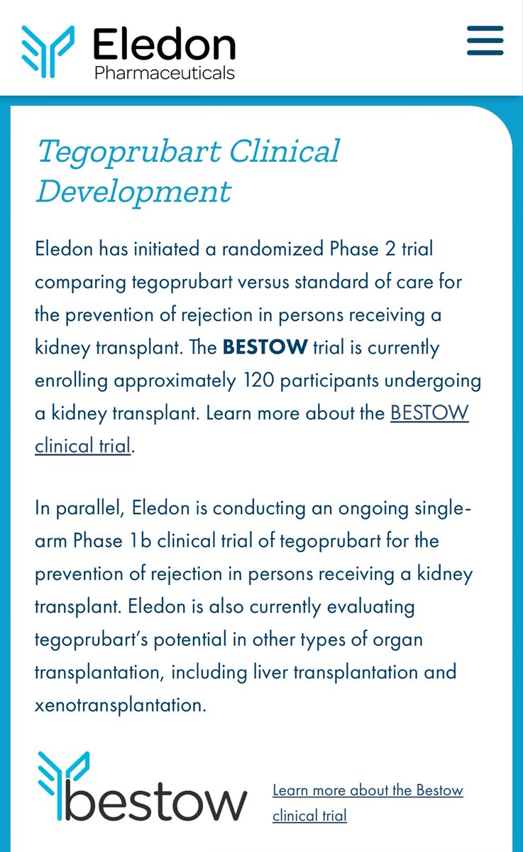 لمن كان يسأل عن المصدر.

الشركة: Eledone
التجربة: دواء مناعي حمائي لخلايا انتاج الانسولين المزروعة
التجربة: انتهاء المرحلة الأولى 
نسبة الشفاء من السكر النوع الأول 100%
المدة حتى الشفاء: ٢٨ يوم

القادم: المرحلة الثانية للتجربة على 120 مريض. 

مسمى التجربة السريرية Bestow Trial