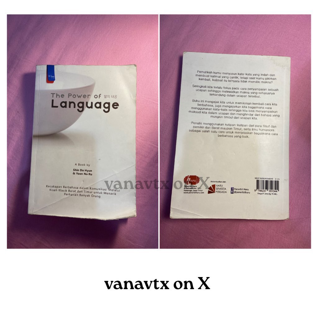 [HELP RT]

WTS BUKU NOVEL THE POWER OF LANGUAGE SOFTCOVER 

100% original

💵 : 35K [bisa nego]

📍Jateng , ready kamar
🍊 shopee 
✅ inc packing
✅ inc admin

dm for condi (video) 

tag wts wtb buku novel the power of language softcover

#zonauang #zonajajan