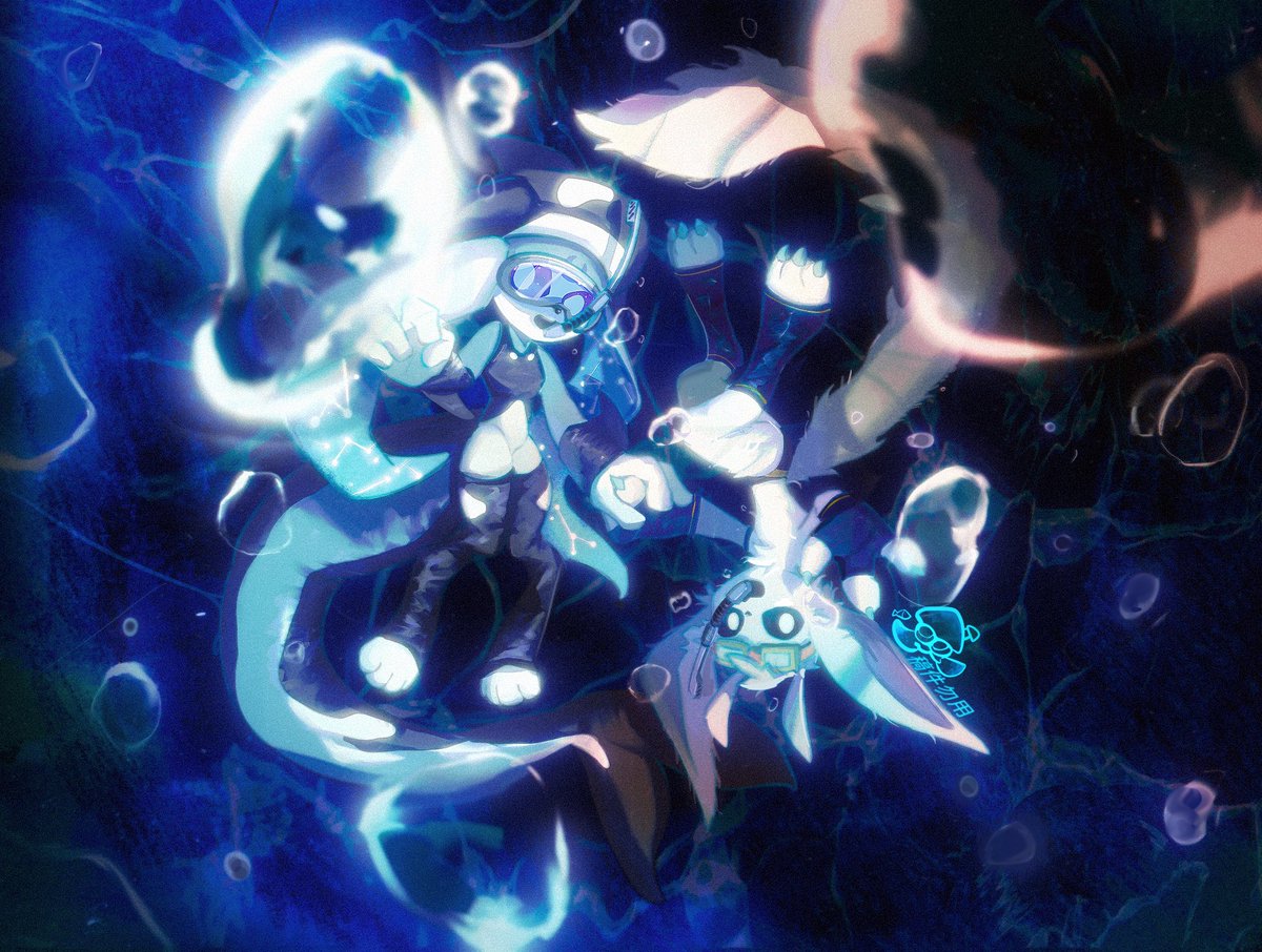 Wandering in the sea
Time to say good bye to summer.
Kovi belongs to <a href="/UnightStar12219/">Unight Stars</a> 
Azur belongs to me
Art by BatteryFish