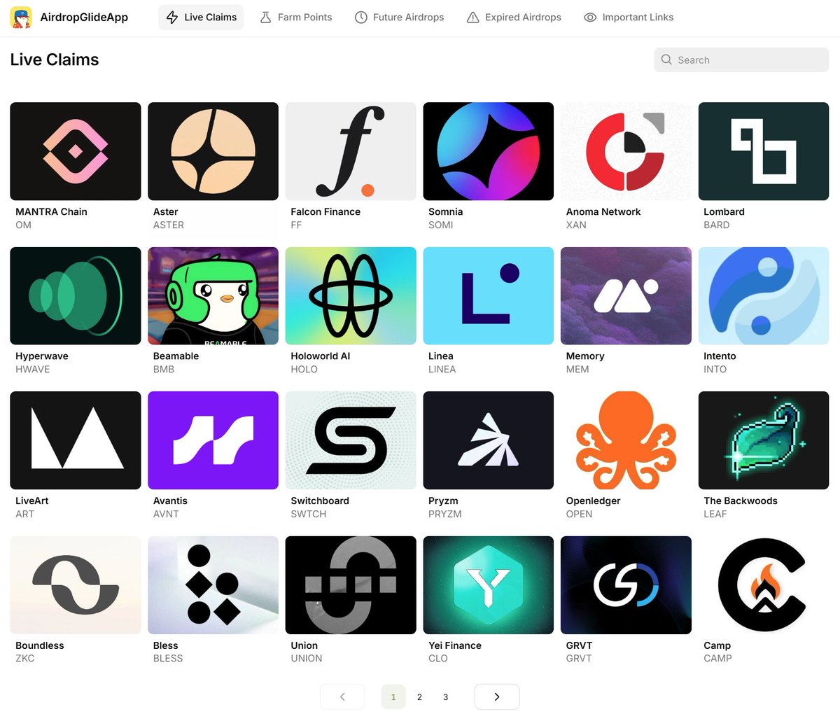 AirdropGlideApp's tweet photo. Here is a full 🧵 of all the airdrops you can claim now, plus what's coming up.  

As always, please like and repost if this is useful! 

Good luck!

Ed x

1) $OM
The next claim of the Mantra airdrop is available, with 6 months vesting: https://t.co/C3bnXInn8a

2) $ASTER
CT is talking none-stop about this one. Go check out the airdrop, and start earning some points: https://t.co/Lo9CD95SkX

3) $SOMI
The claim is finally open: https://t.co/8BK8wMYvge

4) $XAN
Register now for the Anoma Network airdrop: https://t.co/yW7OvAvO4V

5) $BARD
The native token of Lombard Protocol is now live: https://t.co/rhAPjTg1KG

6) $LINEA
Linea was a long time coming, but it's finally here: https://t.co/CwqUNS2hbd

7) $INTO
One for my Cosmos frens. Hold Bad Kids, Mad Scientists or Sloths and you should be good: https://t.co/q35oeuzPVQ

8) $SWTCH
Used many apps in Solana? Then you should be getting this one: https://t.co/UxjE6JNEBl

9) $PRYZM
The Airdrop for Season 3 is live, and Season 4 has just begun. Make sure to register: https://t.co/T7k5OTg1d8

10) $BLESS
It's the last day to register for the BLESS airdrop: https://t.co/RfmqDLKu0U

11) $UNION
It's a long claim process, but possibly worth it for some: https://t.co/OeCSM0nE8K

12) $GRVT
GRVT finally got rid of KYC! Make sure to register before the drop: https://t.co/6MQz8XpYyt

13) $ZKC
Anyone get the Boundless airdrop? https://t.co/OnQ7wvWqI8

14) $NIGHT
Not often you see an airdrop on Cardano: https://t.co/npJGoOFtCD

Ok, now what can you prepare for, and is coming soon?

1) $BASE
Possibly one of the biggest airdrops we'll ever see. See your score here: https://t.co/9603ddEpzv

2) $DROP
Huge Cosmos airdrop, perhaps even this week. See your rank now: https://t.co/Xeo945kvaj

3) $MET
Meteora Season 2 has started. Check out the leaderboard: https://t.co/CsqZVT4kJA

4) $HELIX
When Helix drops on Injective, it's going to be huge: https://t.co/0vmhnjHSDo

5) $TOKI
Anyone trade LPing or swapping here yet: https://t.co/PsbndepSmQ

6) $MASK
Did you stop using Metamask? Maybe time to start again! https://t.co/dZau9aeCvO

That's all for now folks!

As mentioned, please give this post a like and repost if you found anything useful.

Everything and more has been added to https://t.co/c8bobt3YMP as always, and you can head over to https://t.co/qckd82k8KW to set up airdrop alerts on all your wallets, so you never miss anything again!

Good luck!

Disclaimer:
Don’t invest unless you’re prepared to lose all the money you invest. This is a high-risk investment and you should not expect to be protected if something goes wrong. Take 2 mins to learn more.