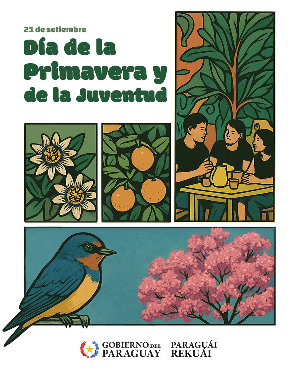 📌 En el Día de la Primavera y de la Juventud celebramos la esperanza y la energía que florecen con cada generación de paraguayos 🌱✨

 #DíadelaPrimaveraylaJuventud🇵🇾
#CorreoParaguayo 🇵🇾
#GobiernoDelParaguay 🇵🇾